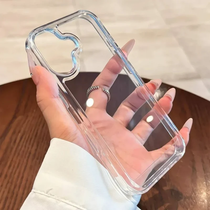 Transparent Acrylic Clear Phone Case For iPhone 17 Air 16 15 14 13 12 11 Pro Max Plus XS X XR Shock Proof Protection Back Cover