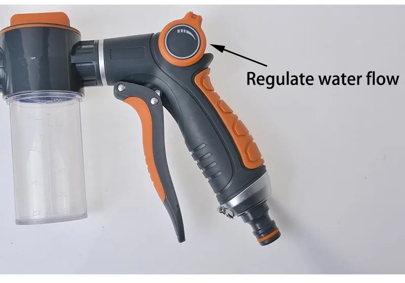 8 Function Foam Lance Water Gun High Pressure Nozzle Jet Garden Car Water Washer Sprayer With Foam Pot Cleaning Car Wash Tool