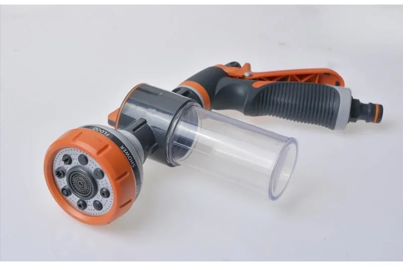 8 Function Foam Lance Water Gun High Pressure Nozzle Jet Garden Car Water Washer Sprayer With Foam Pot Cleaning Car Wash Tool