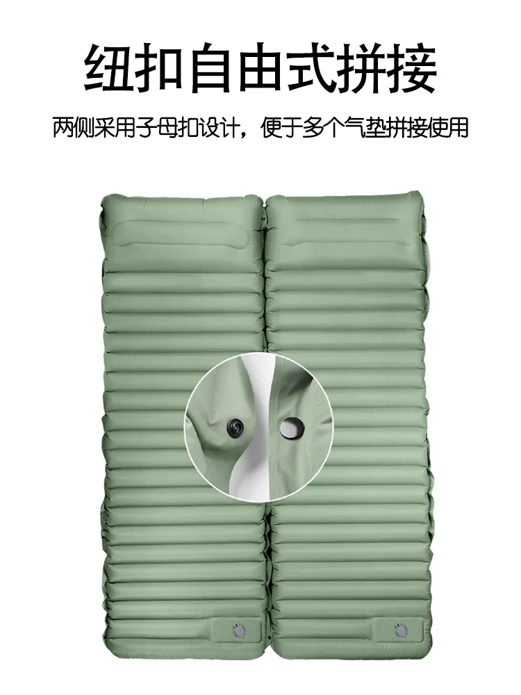 Outdoor Camping Sleeping Pad Folding Sleep Mat Beach Inflat Mattress with Pillows Ultralight Air Mat Travel Hiking New
