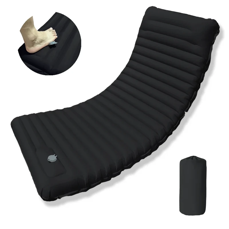 Outdoor Camping Sleeping Pad Folding Sleep Mat Beach Inflat Mattress with Pillows Ultralight Air Mat Travel Hiking New
