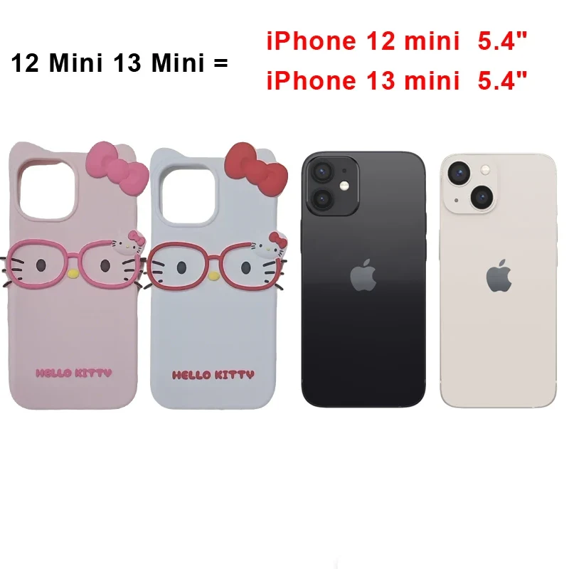 3D Glasses Cat Silicone Phone Case For iPhone 17 Pro Max 16 15 Plus 14 13 Mini 12 11 4 4S 5 5S 7 8 SE