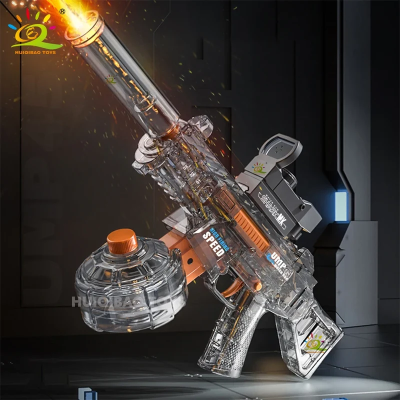HUIQIBAO Automatic Electric UMP45 Submachine Water Gun Fights Summer Toy Water Outdoor Beach Swimming Pool Toys Adult Kids Gift