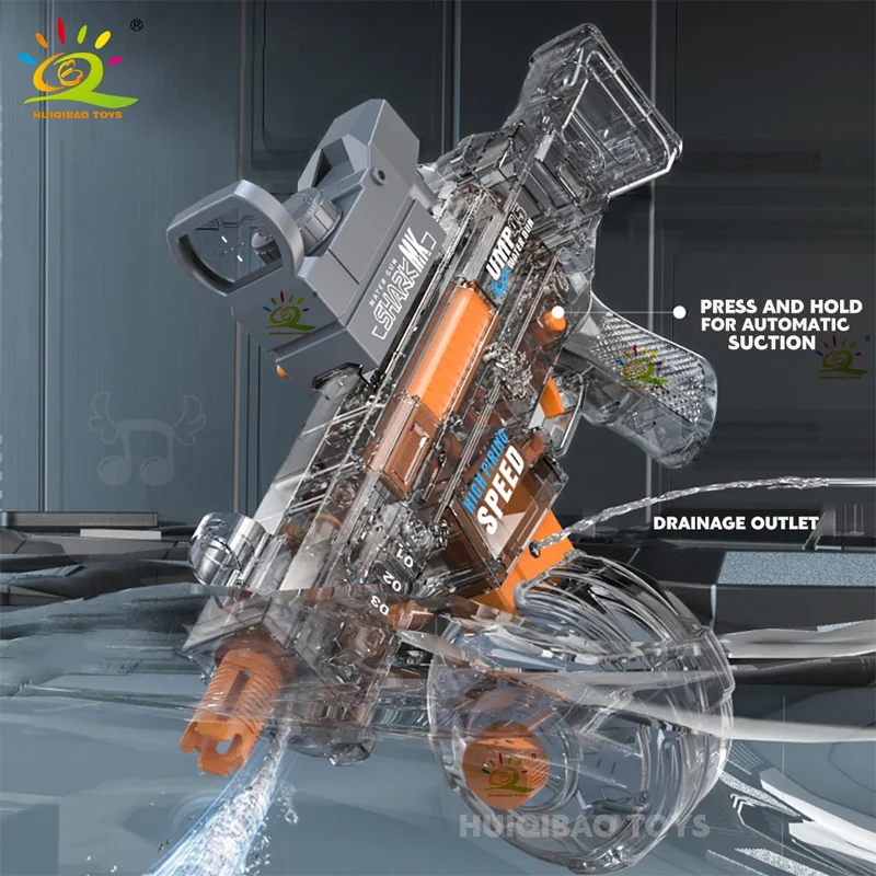 HUIQIBAO Automatic Electric UMP45 Submachine Water Gun Fights Summer Toy Water Outdoor Beach Swimming Pool Toys Adult Kids Gift