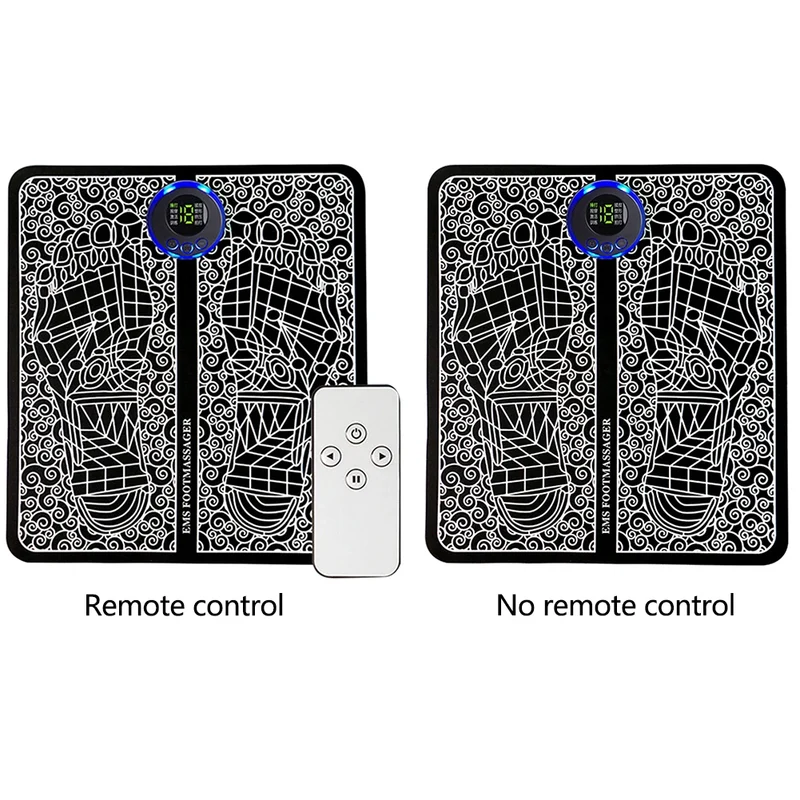 EMS Foot Booster Foot Circulation Massager 8 Modes USB Rechargeable Leg Muscle Stimulator Remote Control for Relax Feet and Legs
