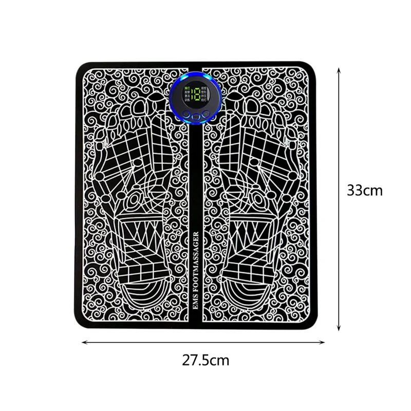 EMS Foot Booster Foot Circulation Massager 8 Modes USB Rechargeable Leg Muscle Stimulator Remote Control for Relax Feet and Legs
