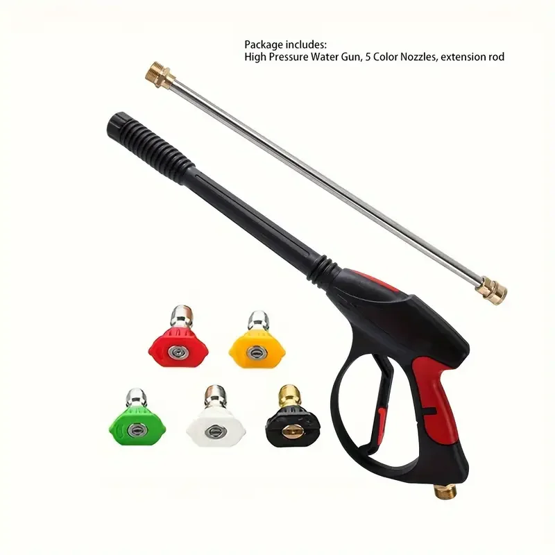 High Pressure Cleaning Water Gun M22-14 Copper Valve Core Car Washing Water Gun 1/4 Quick Connect 4000psi With 5 Color Nozzles