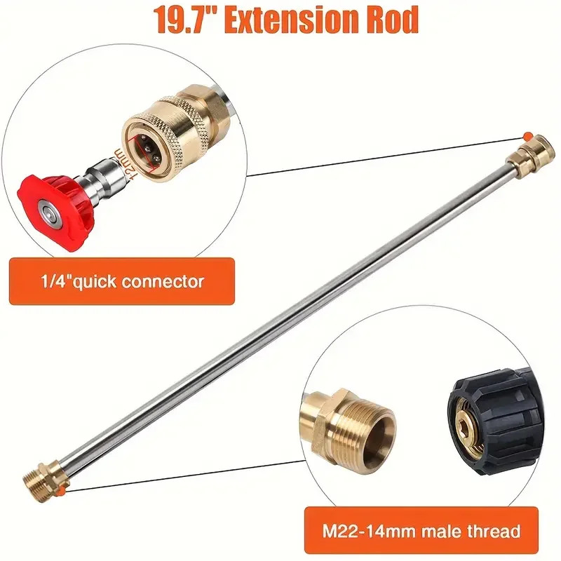 High Pressure Cleaning Water Gun M22-14 Copper Valve Core Car Washing Water Gun 1/4 Quick Connect 4000psi With 5 Color Nozzles