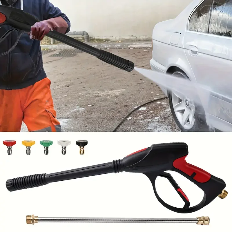 High Pressure Cleaning Water Gun M22-14 Copper Valve Core Car Washing Water Gun 1/4 Quick Connect 4000psi With 5 Color Nozzles