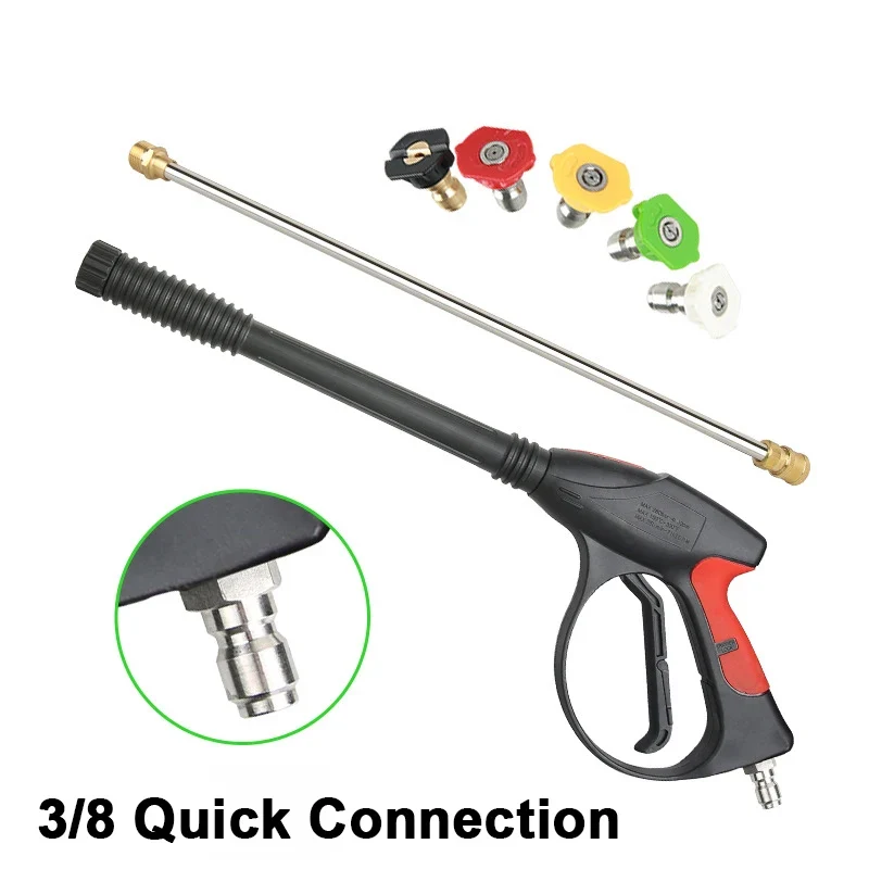 High Pressure Cleaning Water Gun M22-14 Copper Valve Core Car Washing Water Gun 1/4 Quick Connect 4000psi With 5 Color Nozzles