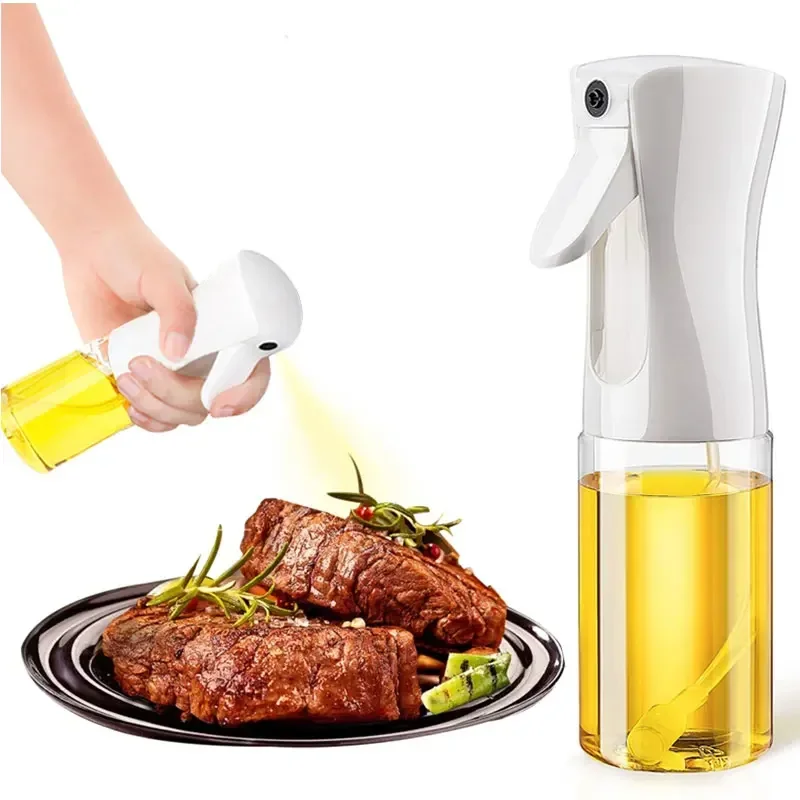 200/300/500mlOil Spray Plastic Household Kitchen Oil Spray Bottle Or Oil Brush Nebulizing Mist Filling Cooking Dual Use BBQ