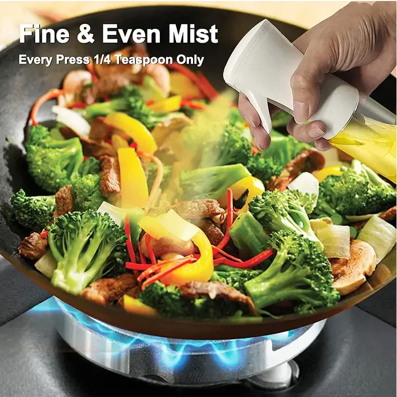 200/300/500mlOil Spray Plastic Household Kitchen Oil Spray Bottle Or Oil Brush Nebulizing Mist Filling Cooking Dual Use BBQ