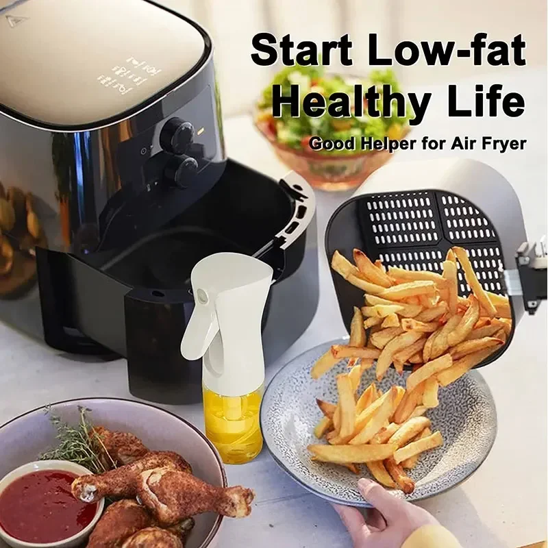 200/300/500mlOil Spray Plastic Household Kitchen Oil Spray Bottle Or Oil Brush Nebulizing Mist Filling Cooking Dual Use BBQ