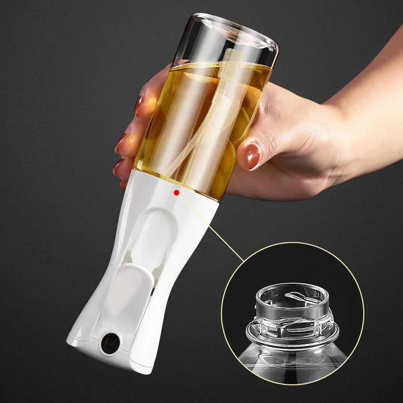 200/300/500mlOil Spray Plastic Household Kitchen Oil Spray Bottle Or Oil Brush Nebulizing Mist Filling Cooking Dual Use BBQ