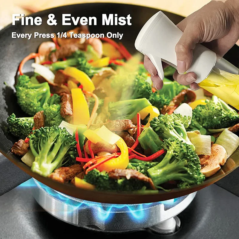 200/300/500mlOil Spray Plastic Household Kitchen Oil Spray Bottle Or Oil Brush Nebulizing Mist Filling Cooking Dual Use BBQ