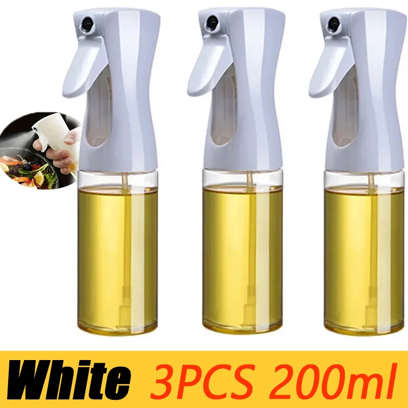 200/300/500mlOil Spray Plastic Household Kitchen Oil Spray Bottle Or Oil Brush Nebulizing Mist Filling Cooking Dual Use BBQ
