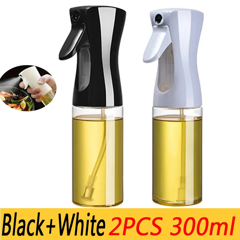 200/300/500mlOil Spray Plastic Household Kitchen Oil Spray Bottle Or Oil Brush Nebulizing Mist Filling Cooking Dual Use BBQ