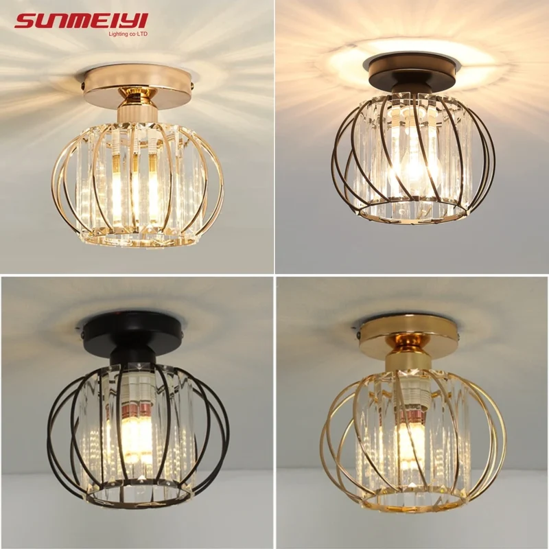 Nordic Modern K9 Crystal Ceiling Lights Indoor Ceiling Lamp Hallway Stairs Bedroom Lustre Dining Room Fixtures Home Decor