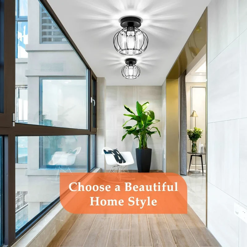 Nordic Modern K9 Crystal Ceiling Lights Indoor Ceiling Lamp Hallway Stairs Bedroom Lustre Dining Room Fixtures Home Decor