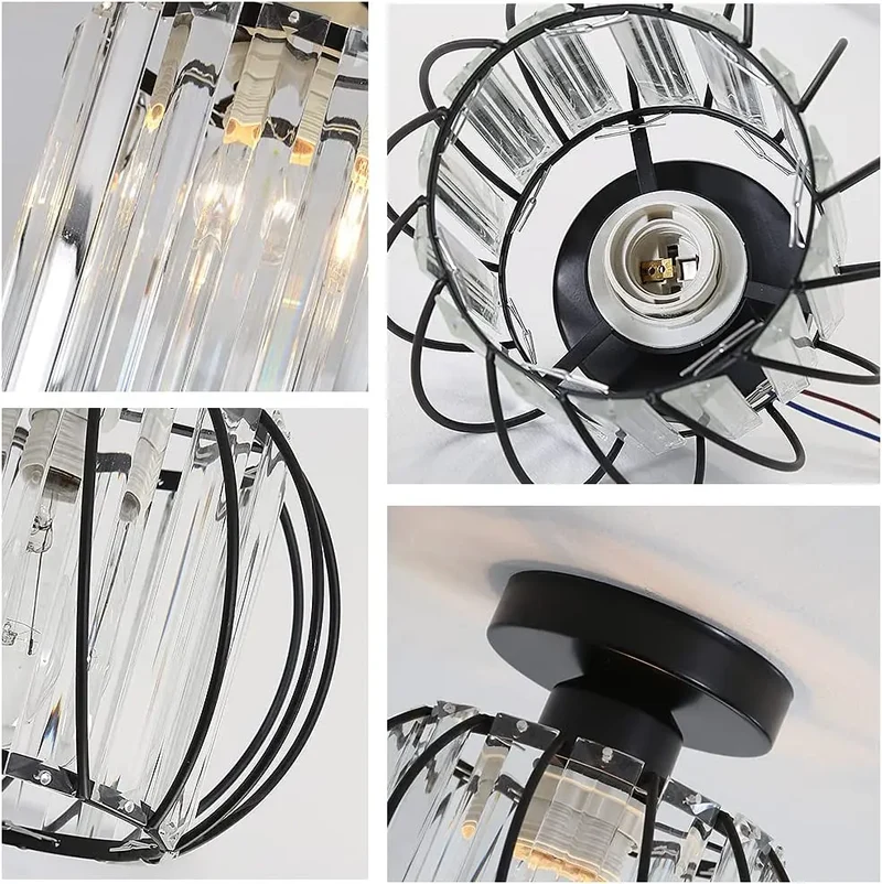 Nordic Modern K9 Crystal Ceiling Lights Indoor Ceiling Lamp Hallway Stairs Bedroom Lustre Dining Room Fixtures Home Decor