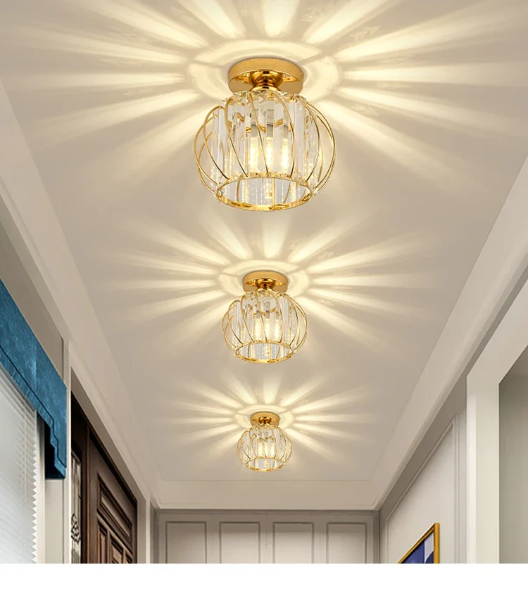 Nordic Modern K9 Crystal Ceiling Lights Indoor Ceiling Lamp Hallway Stairs Bedroom Lustre Dining Room Fixtures Home Decor