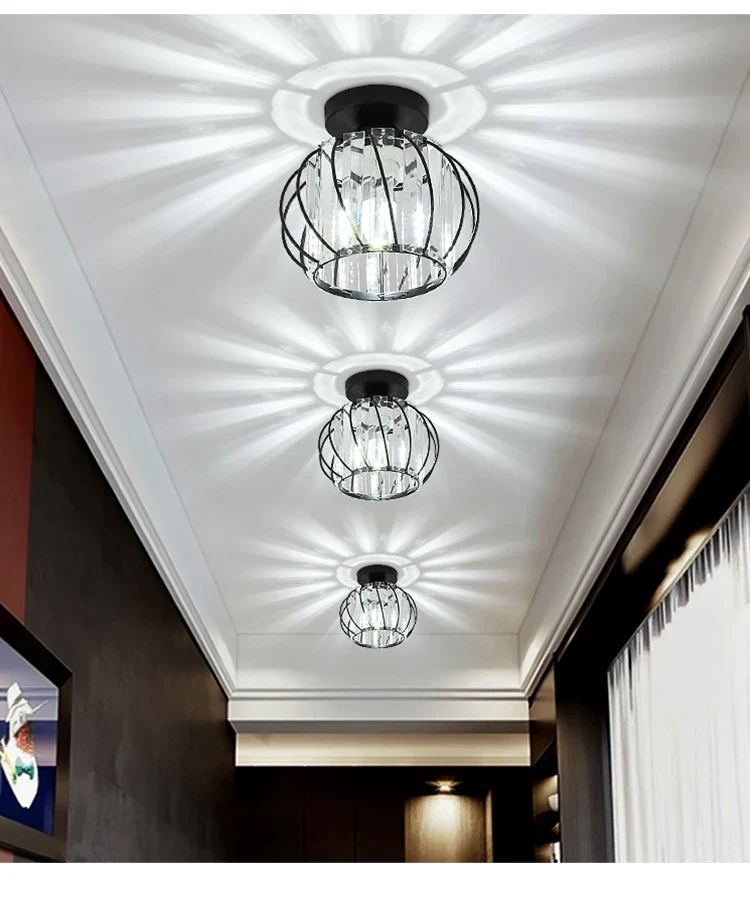 Nordic Modern K9 Crystal Ceiling Lights Indoor Ceiling Lamp Hallway Stairs Bedroom Lustre Dining Room Fixtures Home Decor