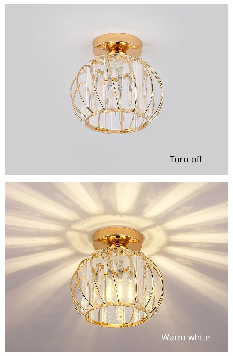 Nordic Modern K9 Crystal Ceiling Lights Indoor Ceiling Lamp Hallway Stairs Bedroom Lustre Dining Room Fixtures Home Decor