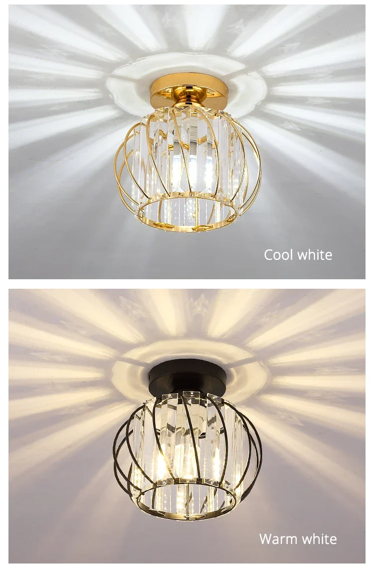 Nordic Modern K9 Crystal Ceiling Lights Indoor Ceiling Lamp Hallway Stairs Bedroom Lustre Dining Room Fixtures Home Decor