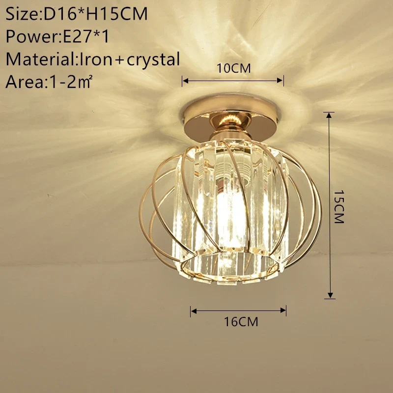 Nordic Modern K9 Crystal Ceiling Lights Indoor Ceiling Lamp Hallway Stairs Bedroom Lustre Dining Room Fixtures Home Decor