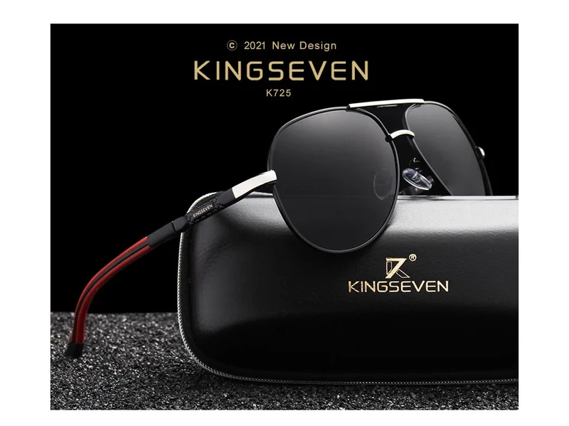 KINGSEVEN Aluminum Magnesium Men's Sunglasses Polarized Men Coating Mirror Glasses oculos Male Eyewear Accessories For Men K725