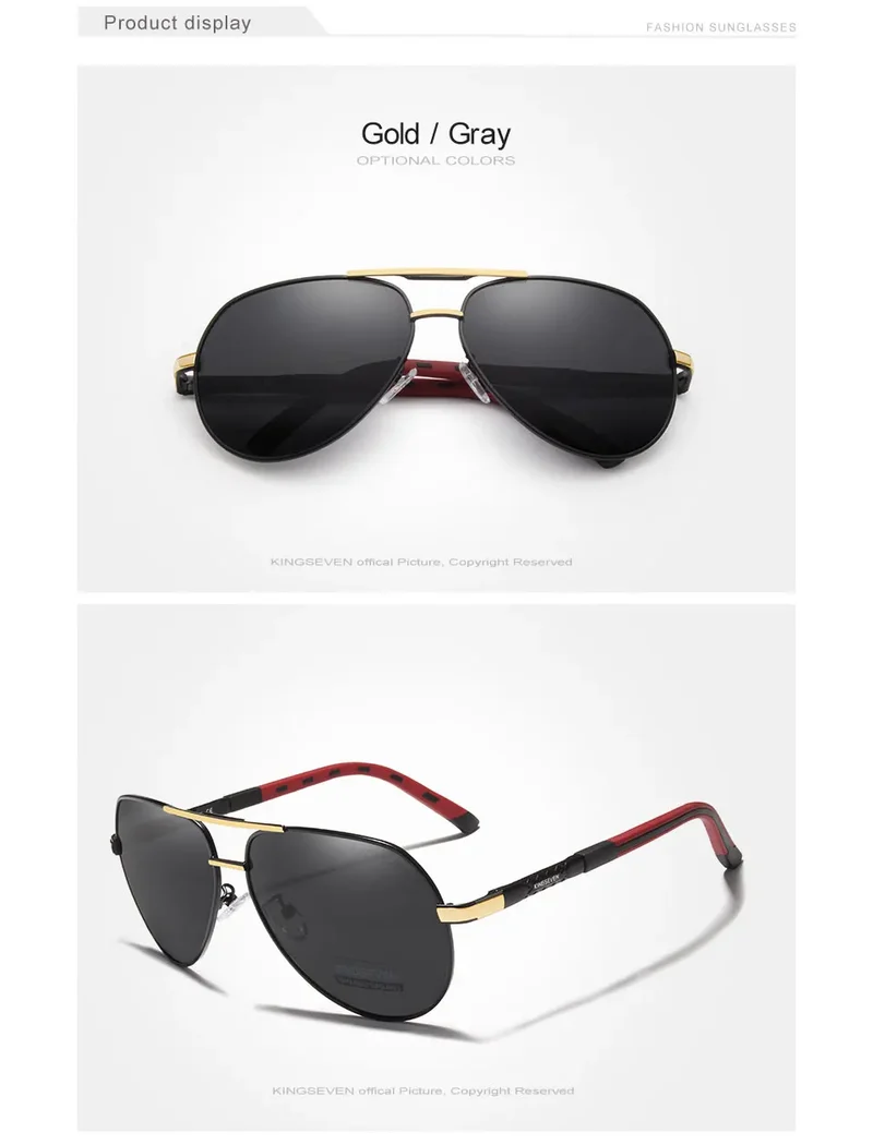 KINGSEVEN Aluminum Magnesium Men's Sunglasses Polarized Men Coating Mirror Glasses oculos Male Eyewear Accessories For Men K725
