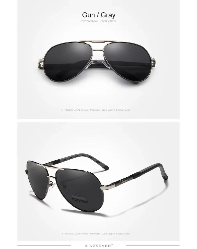 KINGSEVEN Aluminum Magnesium Men's Sunglasses Polarized Men Coating Mirror Glasses oculos Male Eyewear Accessories For Men K725