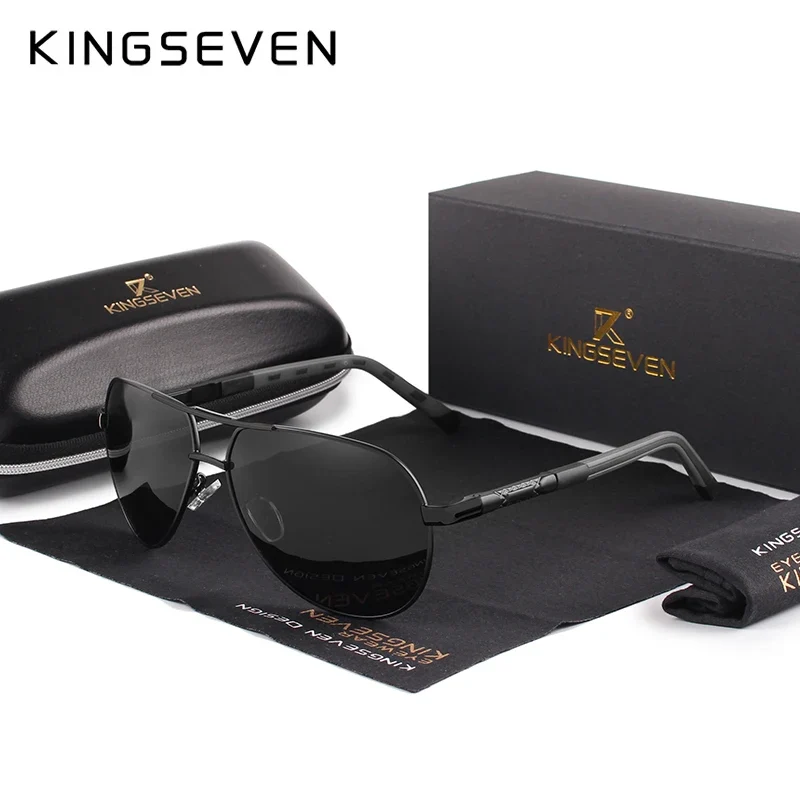 KINGSEVEN Aluminum Magnesium Men's Sunglasses Polarized Men Coating Mirror Glasses oculos Male Eyewear Accessories For Men K725