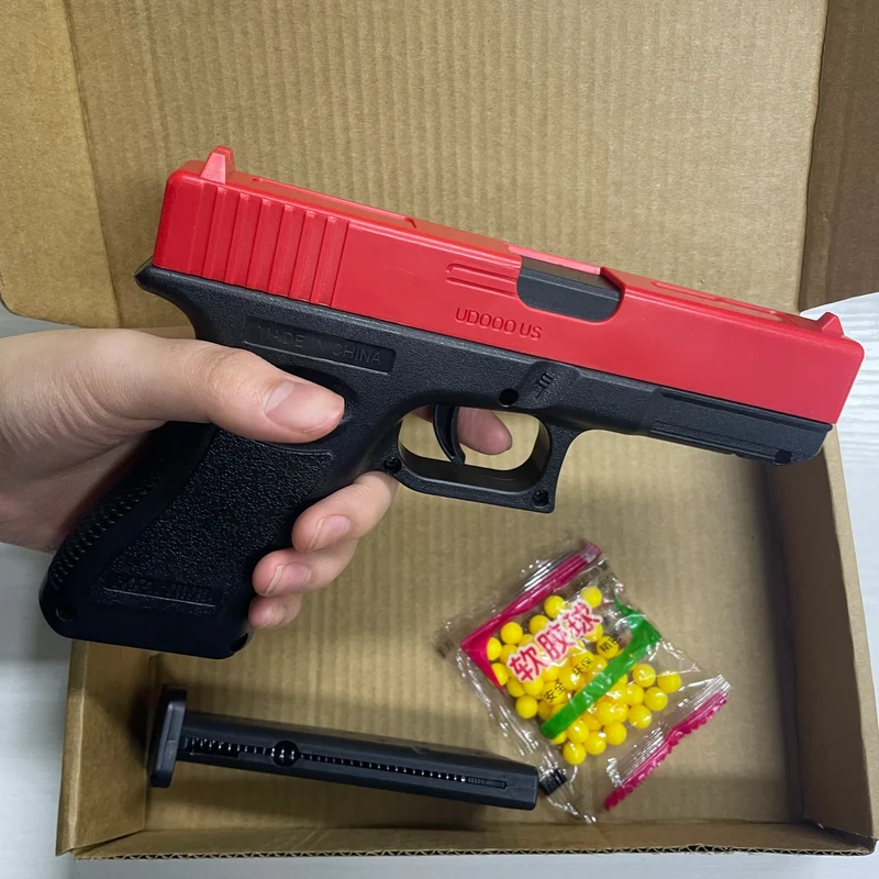 2025 New Soft Bullet and Airsoft Pistol Manual G17 G lock Toy Gun Lower Magazine Laser Outdoor Sports CS Game Weapon Kisd Gift
