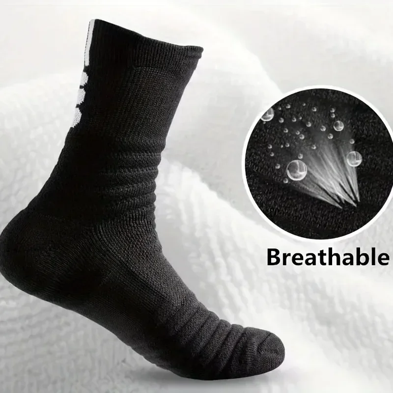 3 Pairs Men's Comfort Fit Cushion Performance Athletic Crew Socks For Outdoor Sports