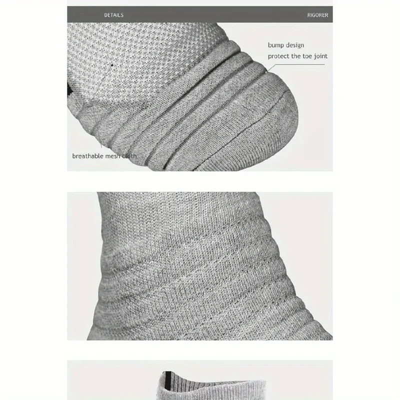 3 Pairs Men's Comfort Fit Cushion Performance Athletic Crew Socks For Outdoor Sports