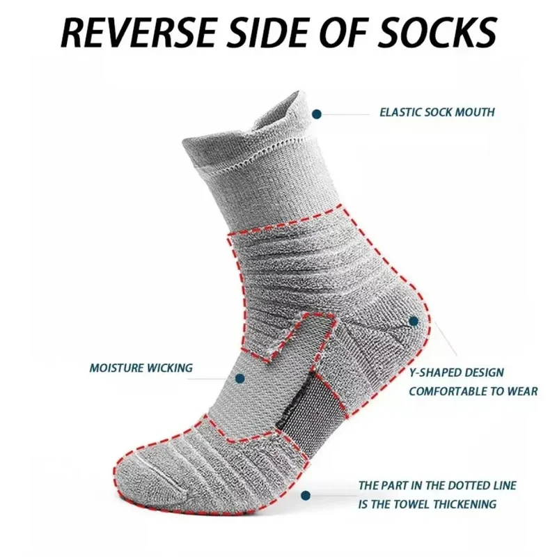 3 Pairs Men's Comfort Fit Cushion Performance Athletic Crew Socks For Outdoor Sports