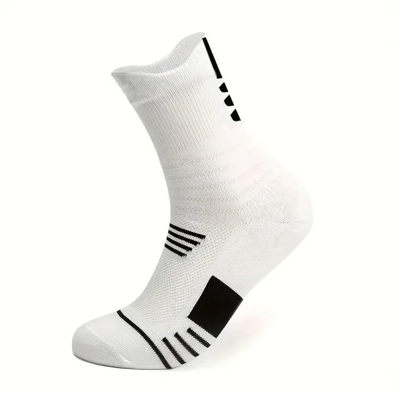 3 Pairs Men's Comfort Fit Cushion Performance Athletic Crew Socks For Outdoor Sports