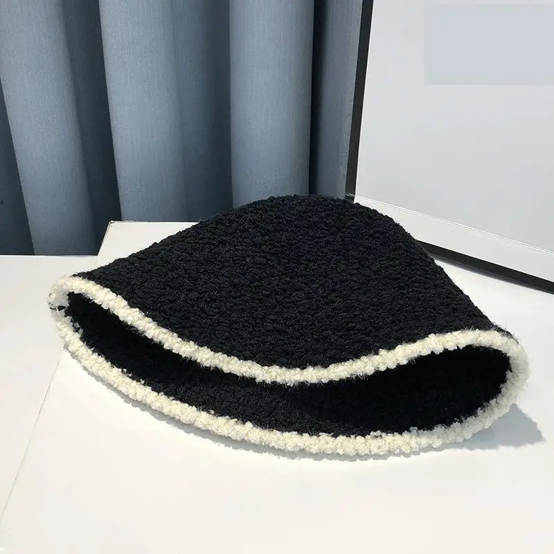 COKK Bucket Hat Women Winter Knitted Casual Keep Warm Fishing Hat Female Thick Warm Fashion Design Korean Winter Cap Gorro New