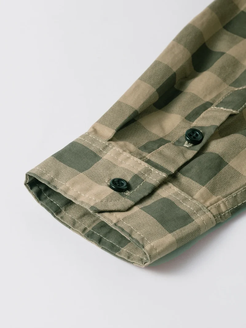 2025 Autumn New Fashion Men's 100% Cotton Plaid Shirt Tops Casual Button Down Long Sleeve Letter Embroidery Shirts with Pocket
