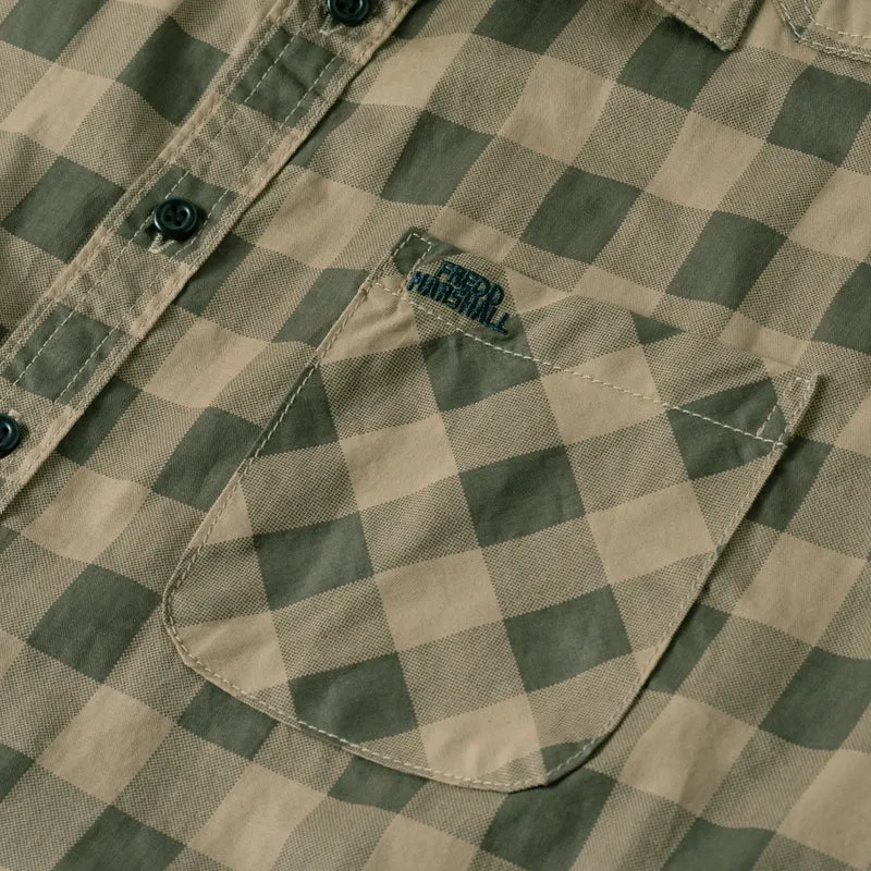2025 Autumn New Fashion Men's 100% Cotton Plaid Shirt Tops Casual Button Down Long Sleeve Letter Embroidery Shirts with Pocket