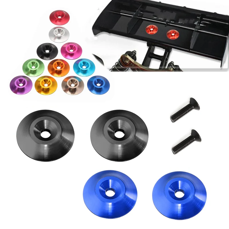 New Aluminum Tail Wing Gasket M3 Countersunk Screws Washers for 1/8 1/10 Scale Off Road Buggy Monster Truck Crawler RC Dift Cars