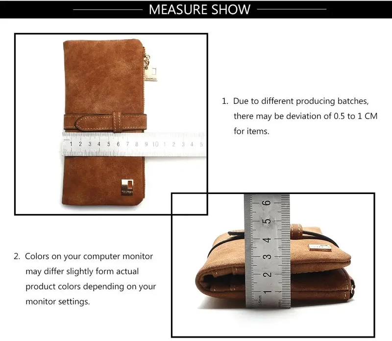 2023 New Fashion Women Wallets Drawstring Nubuck Leather Zipper Long Design Purse Two Fold More Color Clutch Hot Card Pack