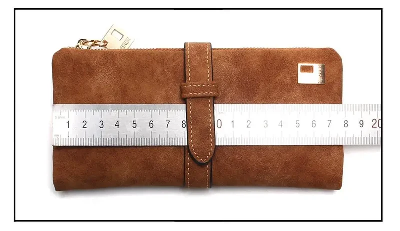 2023 New Fashion Women Wallets Drawstring Nubuck Leather Zipper Long Design Purse Two Fold More Color Clutch Hot Card Pack