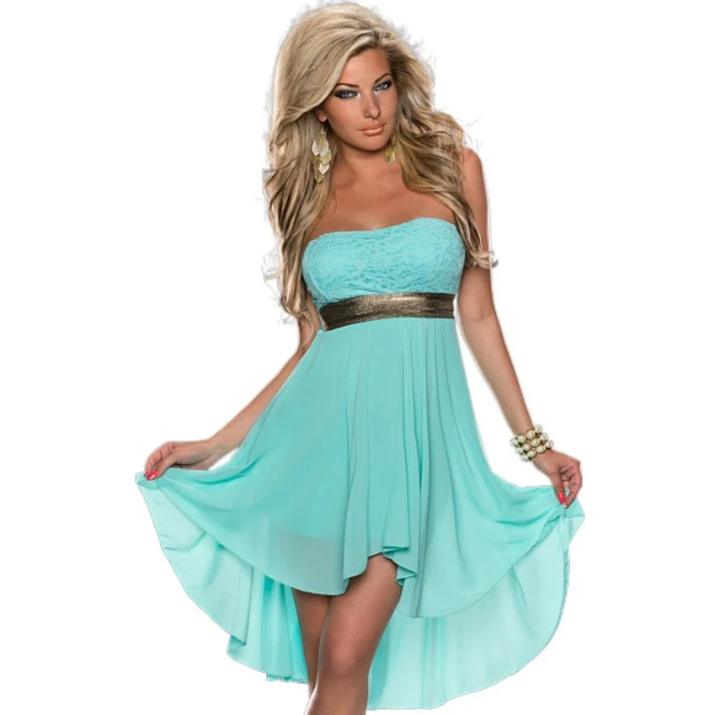 N158 Supply Export European and American Clothing Gold-Plated Sequins Contrasting Chiffon Dress Multi-Color and Multi-Size