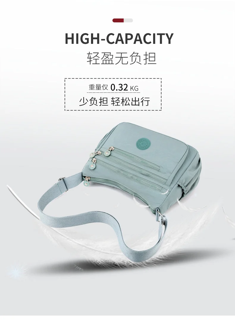 Nylon Cloth Multi-Layer Shoulder Bag Lightweight Simple Casual Crossbody Bag 2025 New Large Capacity Mother's Money Bag