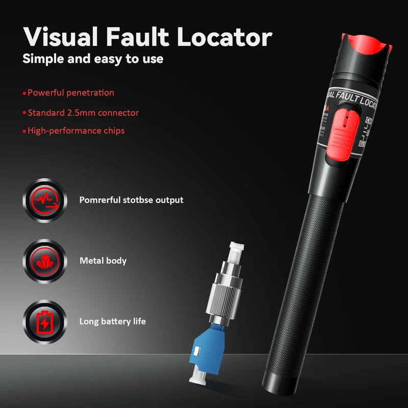 Fiber Optic Cable Tester Pen 30/50/80/100mw Visual Fault Locator SC/FC/ST 2.5mm Interface VFL 30/50/80/100Km Range