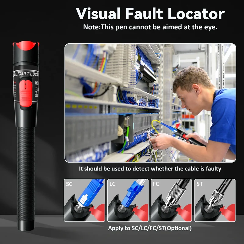 Fiber Optic Cable Tester Pen 30/50/80/100mw Visual Fault Locator SC/FC/ST 2.5mm Interface VFL 30/50/80/100Km Range