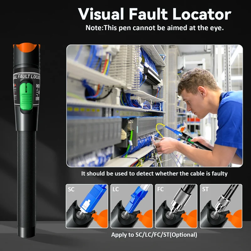 Fiber Optic Cable Tester Pen 30/50/80/100mw Visual Fault Locator SC/FC/ST 2.5mm Interface VFL 30/50/80/100Km Range
