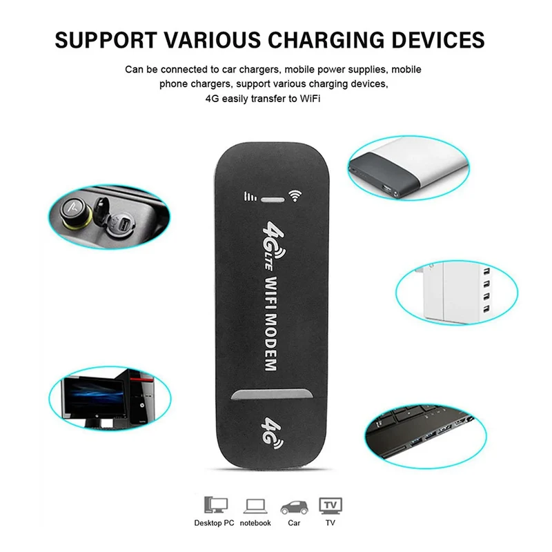 4G LTE Wireless USB Dongle Mobile Broadband 150Mbps Modem Stick Sim Card Router Network Card USB Modem Stick for Home Office